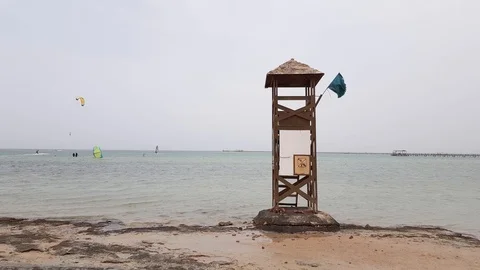 Old rescue tower 스톡 동영상 107870134