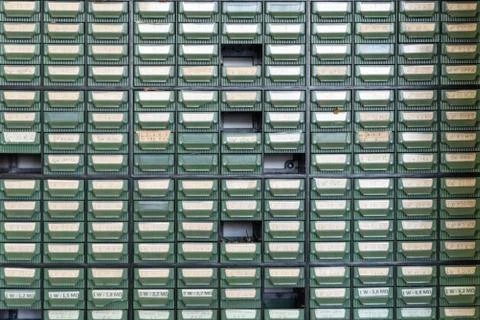 Old resistance containers 스톡 사진