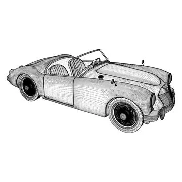 Old Retro Cabriolet Car Vector Stock Illustration