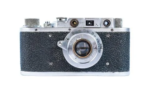 Old retro camera isolated on white background Stock Photos
