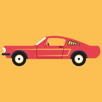 Old retro car in flat style isolated Stock Illustration