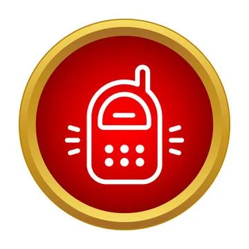 Old retro cellphone icon receiving incoming call Stock Illustration