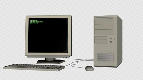 Old Retro Computer Stock Footage 309672047