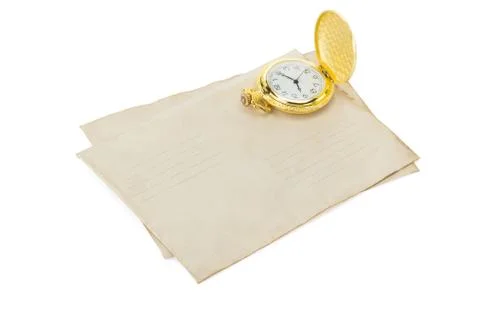 Old retro envelope on white Stock Photos