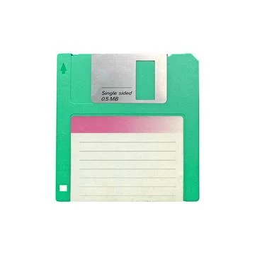 Old retro floppy disk isolated on white background Stock Photos