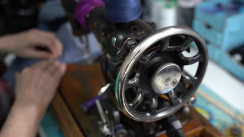 Old retro machine with an electric motor a spinning shaft against Stock Footage 223380715