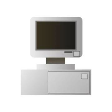 Old retro pentium pc desktop with tft display Stock Illustration