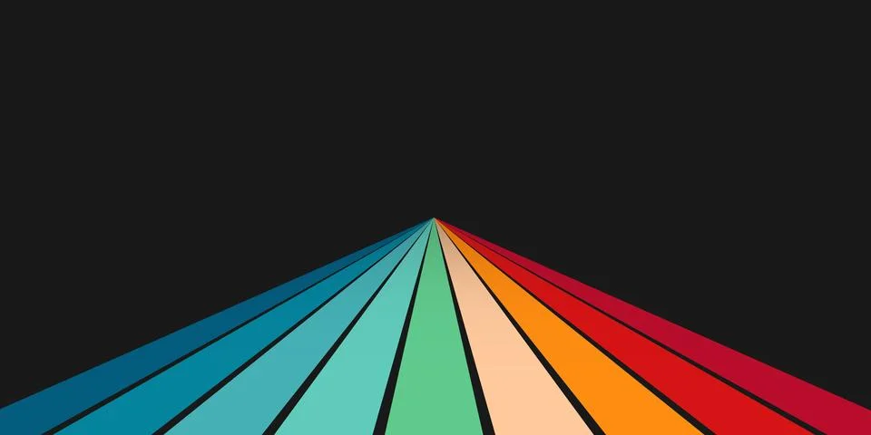 Old retro perspective lines background. Groovy vavy line vector illustratio.. Stock Illustration