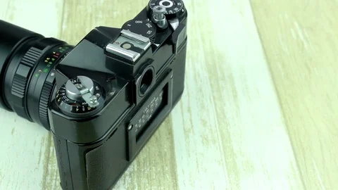 Old retro photo camera Stock Footage 76431277