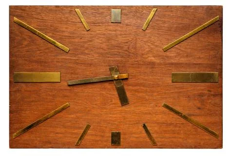 Old retro rectangular wall clock Stock Photos