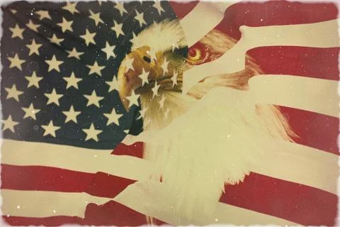 Old, retro style of the US state symbol Stock Photos