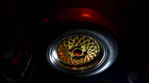 Old retro stylish collapsible two-component wheels Stock Footage 319984728