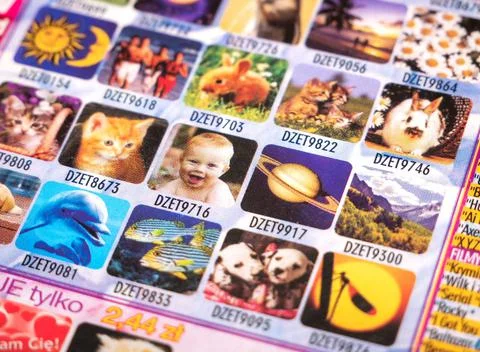 Old retro tech codes for downloading buying mobile phone wallpapers, games Stock Photos