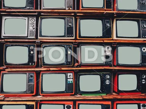 Old retro television and blank screen dispalny Stock Photos