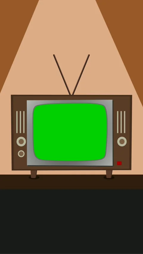 Old Retro Television with Green Screen Animation Stock Footage 337717313