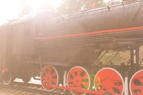 Old retro train Stock Photos