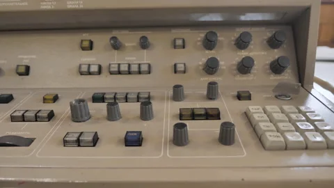 Old Retro Vintage Control Panel Board Stock Footage 157993553