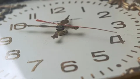 Old retro wall clock with moving second hand Stock Footage 122852702