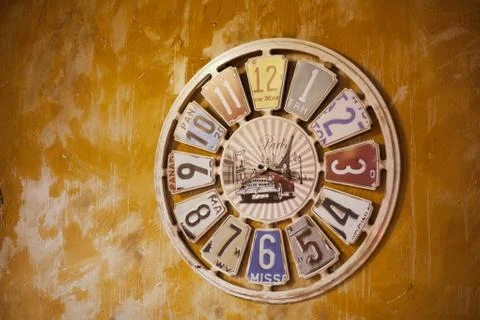 Old Retro Wall Clock Stock Photos