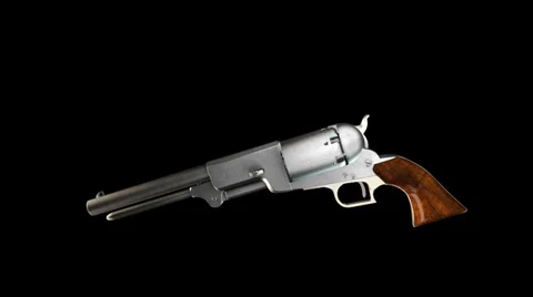 Old Revolver with Alpha Stock Footage 27853292