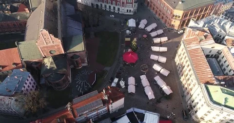 Old Riga Aerial View in Historical Capital of Latvia Stock Footage 84048623