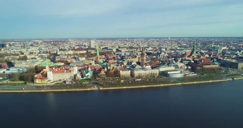 Old Riga panoramic view. Latvija. EU. 動画素材 203879857