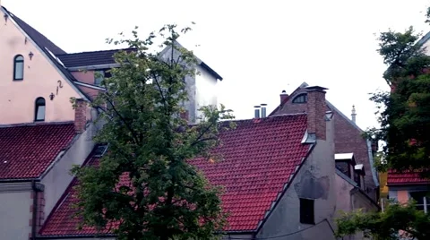 Old Riga rooftops, Latvia 2 Stock Footage 66112654