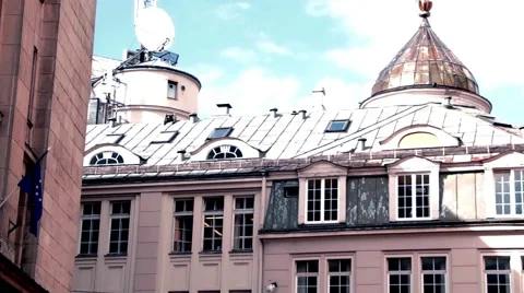 Old Riga rooftops, Latvia Stock Footage 66112646