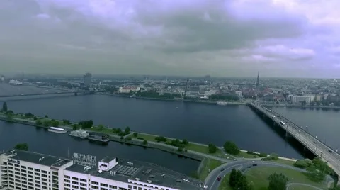 Old Riga view from river Stock Footage 66687091