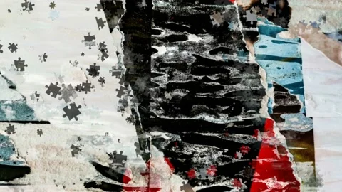 Old ripped blank torn grunge posters texture background Stock Footage 139038536
