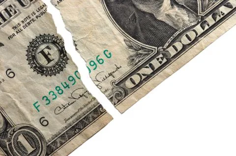 Old ripped dollar 스톡 사진