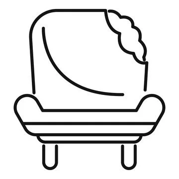 Old ripped sofa icon, outline style Stock Illustration