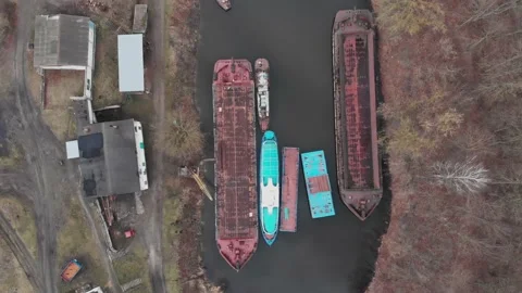 Old river from the sky. Stock Footage 131305942