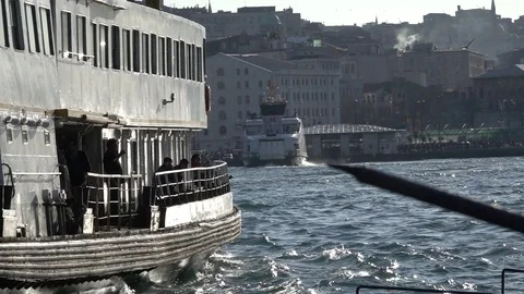Old Riverboat Moves Through Water Stock Footage 80322452