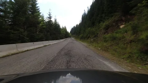 Old road in Central Romania by summer 4K driving video Stock-Footage 252247606