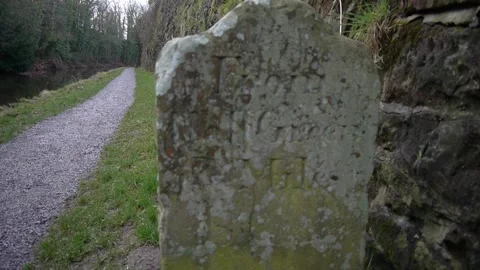 Old road direction stone Stock Footage 247446797