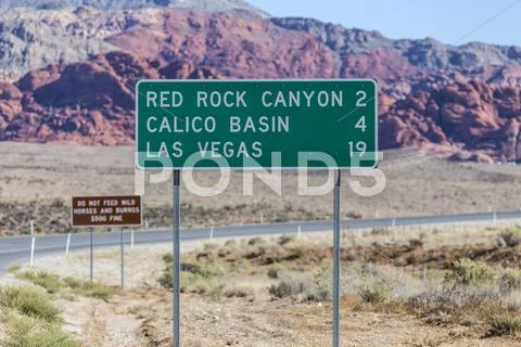 The Old Road to Las Vegas Highway Sign Stock Photos