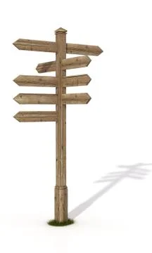 Old road sign post Stock Illustration