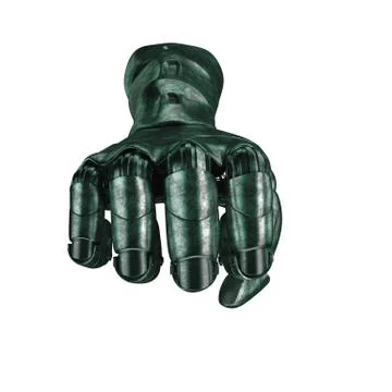 The old robot arm is scratched. 3d rendering. On a white background Stock Illustration