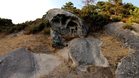 OLD ROCK WITH HOLES Stock Footage 94230481