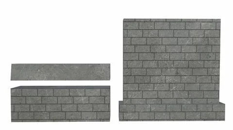 Old rock pillars on a white background 3d-rendering イラスト素材