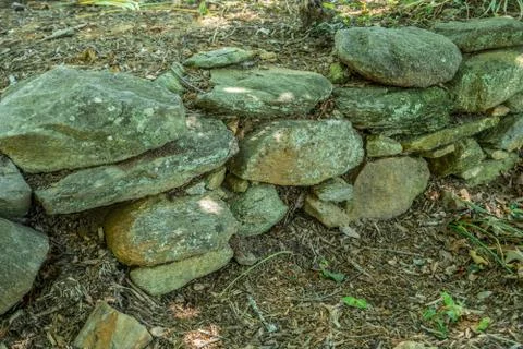 Old rock wall closeup Stock Photos