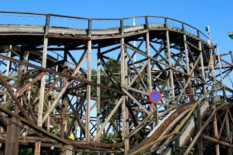 Old rollercoaster track Stock Photos