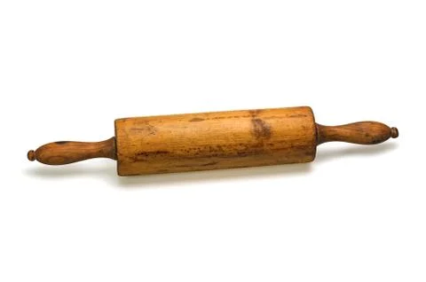 Old rolling pin 库存照片