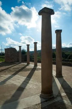 Old roman columns Stock Photos
