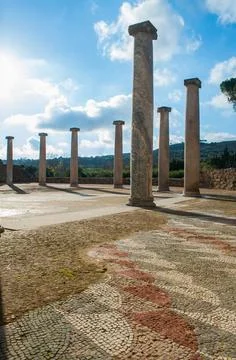 Old roman columns Stock Photos