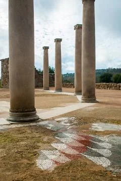 Old roman columns Stock Photos