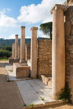 Old roman columns Stock Photos