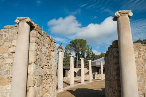 Old roman columns Stock Photos