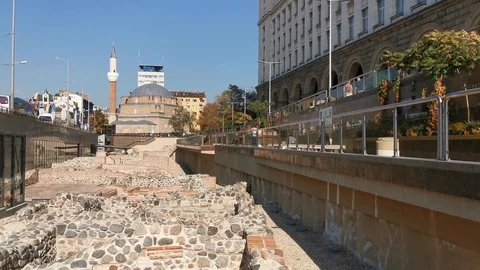 Old Roman Street Sofia Stock Footage 118669682